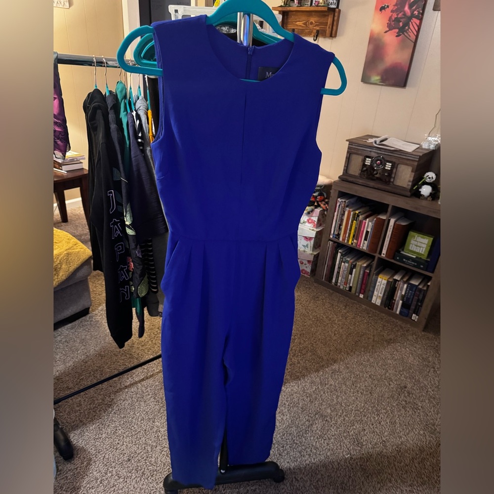 Vintage Max Mara of Italy Elegant Royal Blue Pants Jumper with Pockets